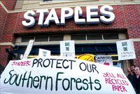 Protest infront of Staples