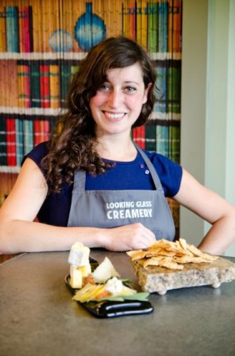 Ashley Ioakimedes at Looking Glass Creamery with a selection of the cheeses Max Cooper
