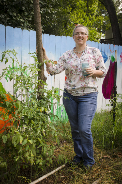 Nothing gone to waste: Formerly an unused part of a neighbor's yard, the second Burton Street garden, known as Martha Jean's garden, is part of the patchwork of gardens Safi Mahaba envisions for the neighborhood. 