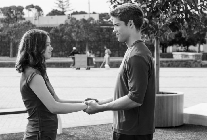 (L-R) ODEYA RUSH and BRENTON THWAITES star in THE GIVER