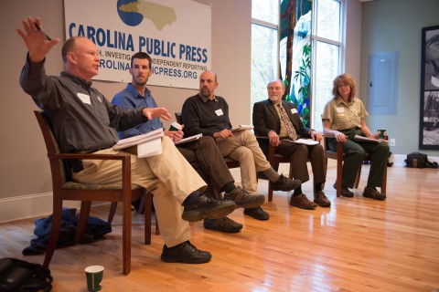 NEWSMAKERS: Carolina Public Press' Nov. 12 "Newsmakers" forum included panelists interviewed for a recent series about draft plans for Western North Carolina's national forests. (Photo by Pat Barcas)