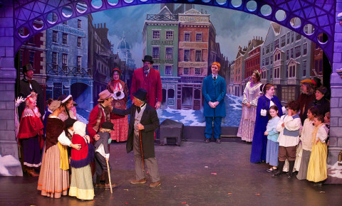 A Christmas Carol at HART features a cast of 30 and a nine-piece orchestra. Photo courtesy of the theater company
