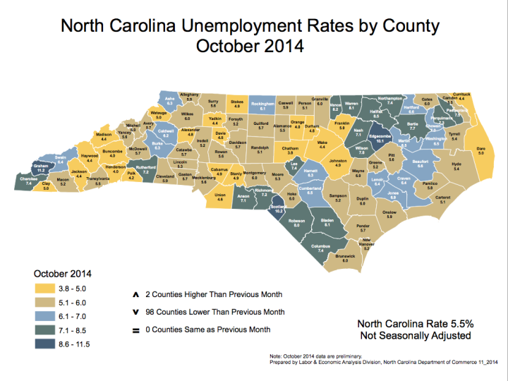 Here's the breakdown of unemployment rates, county-by-county.