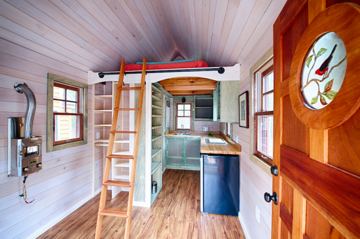 The view inside one the buildings made by local company Wishbone Tiny Homes. Photo courtesy of Chris Tack.