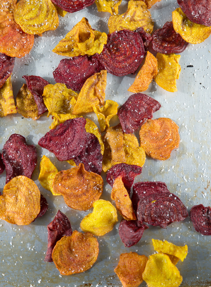 A DIFFERENT BEET: Fried beet chips can make for a colorful snack when using multihued heirloom veggies from local tailgate markets.