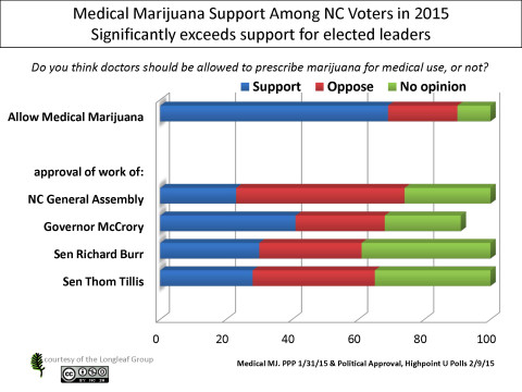 A recent poll suggests a majority of voters support medical marijuana. Poll courtesy of ncmedicalcannabis.com/ 