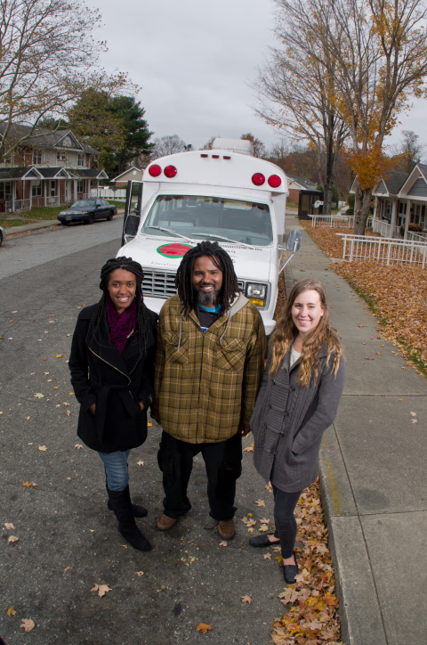 The worker-owners of Ujamaa Freedom Market, from left, Olufemi Lewis, Calvin Allen and Stephanie Freeman.