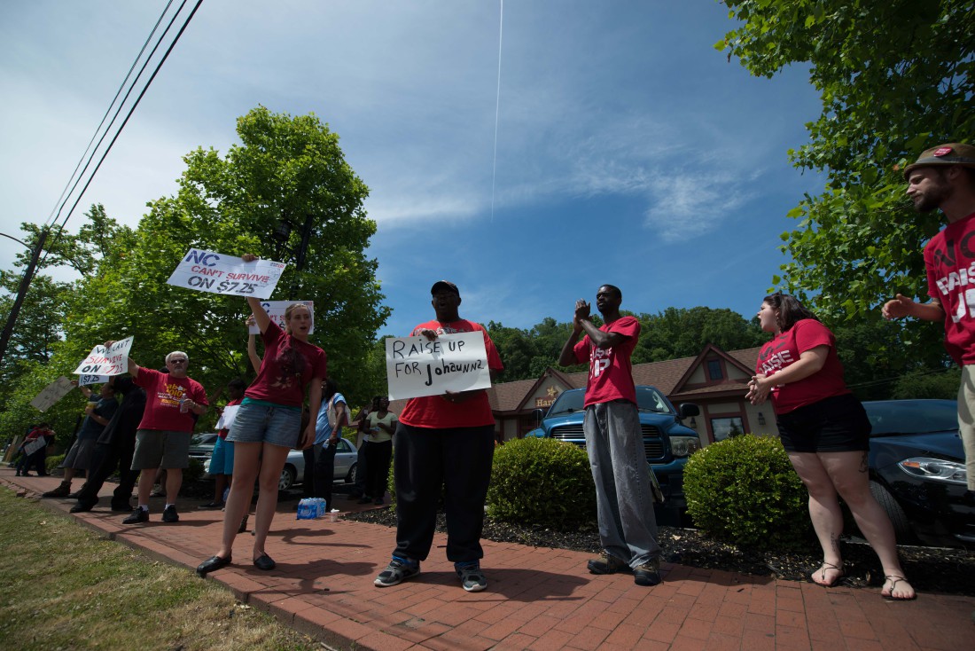 Workers rallied around Cromer, who was fired last week.