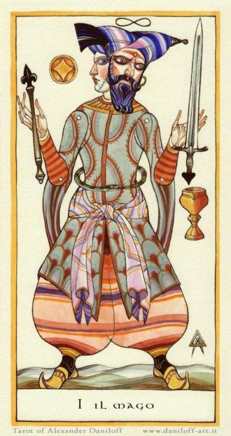The Major Arcana deck by Italian artist Alexander Daniloff is used in the video aspects of Tarocco. Look for Daniloff's designs are each new card is introduced. Image courtesy Fox & Beggar