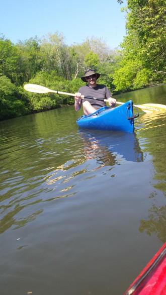 Jonathan Poston taking it slow on the French Broad.