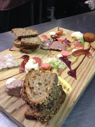 The charcuterie board at Seven Sows Bourbon & Larder. 