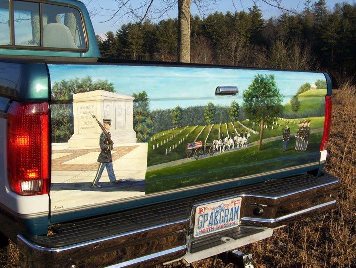 Charlie Hardin's truck, painted by Andrea Martin. (PHOTO BY ANDREA MARTIN)