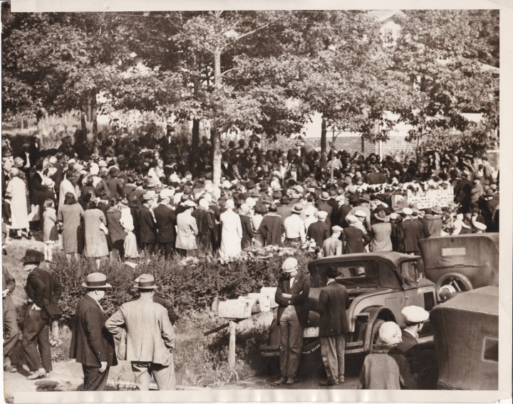 MOURNING THE DEAD: Large crowds gathered for the funeral mass of six victims of the violence at the Marion Manufacturing plant in 1929. Though union leadership initially used the Marion Massacre as a rallying cry, by 1930 the town and labor organizers were more interested in forgetting the tragedy ever occurred. Photo courtesy of Kim Clarke.