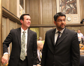 John Luckett (left) and Hirmanshu Karvir (right) were appointed to the Tourism Development Authority by city council. Photo by Virginia Daffron.