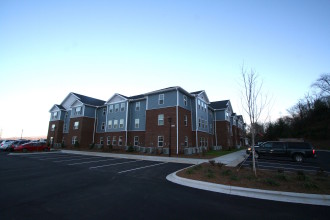 NEW DIGS: The 55-unit Villas complex features three floors, one and two bedroom apartments, a recreation room and other amenities for senior citizens living on a limited budget. Photo by Max Hunt