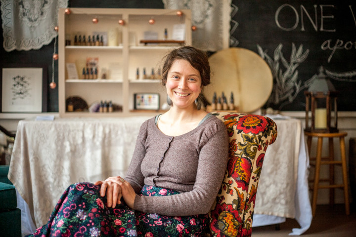 THE BLOOM OF HEALTH: "Flower essences help us to see that what we’re feeling as our weaknesses are actually pointing us to our gifts,” says Asia Suler, founder of One Willow Apothecaries in Marshall. Photo by Emily Nichols