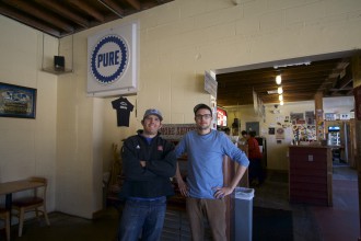SEASONAL REBOOT: 12 Bones Smokehouse owner Bryan King, left, and manager Thomas Parr, right, are pictured fresh off the restaurant's annual winter break. King pays employees a stipend during the hiatus each year. 