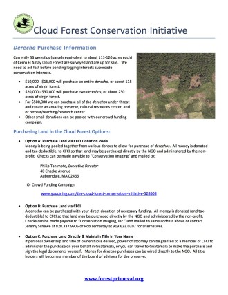 CALL TO ACTION: CFCI has outlined several purchasing options for derecho acquisition. Image courtesy of CFCI.