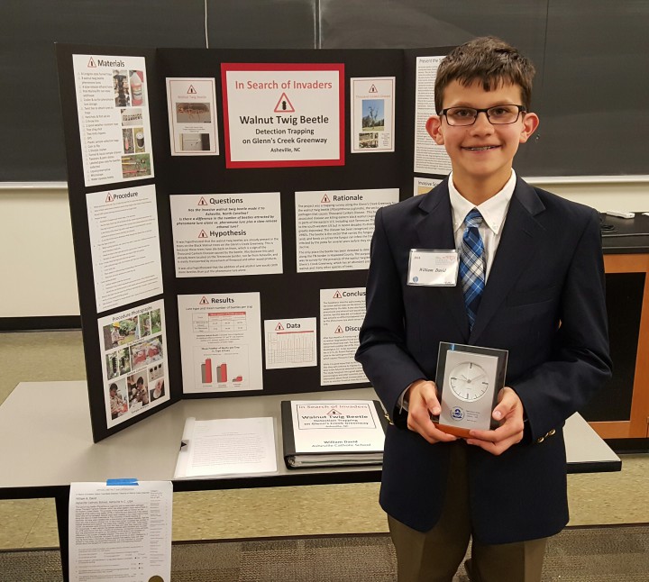 William David with his science fair display. Photo submitted