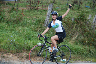 BIKES ACROSS BUNCOMBE: SAHC's Land Protection Director Michelle Pugliese will lead bikers on a 25-mile ride from the Wedge to the Alexander Community Farm on Saturday, May 14. Photo courtesy of SAHC