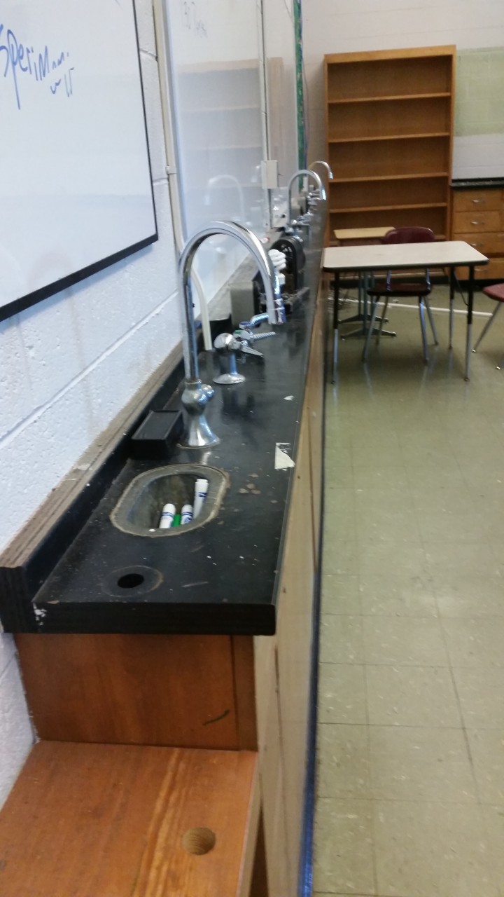 A science room at Asheville Middle School.