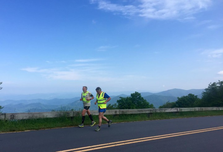 Ray and friend running with a view. Photo courtesy of relaywithray.com