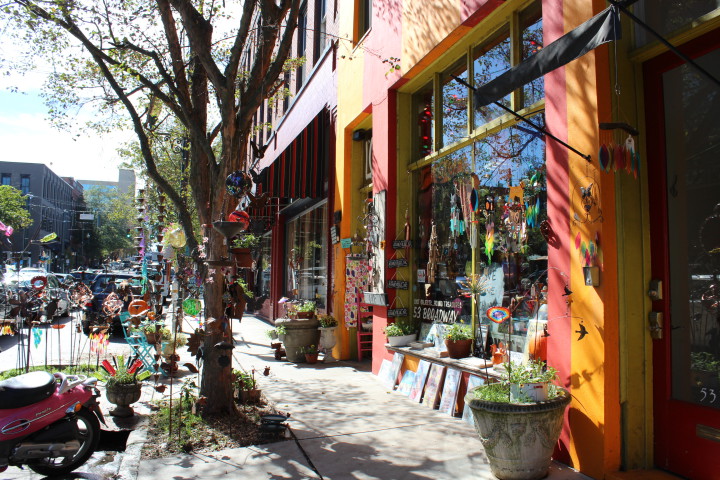 FREAKS OUT? Colorful and funky, downtown's shopping areas draw crowds of visitors. Many local retailers say the growing foot traffic is bringing higher rents — potentially pricing out the indie businesses that created the city’s vibe. Photo by Virginia Daffron