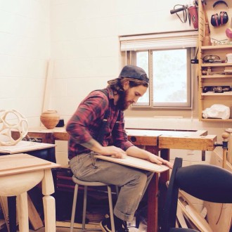 HANDS ON: Ben Grant studied at Haywood Community College’s woodworking program, transitioning from the construction field to his work as a craftsman. “[I've] always enjoyed working with my hands,” he says. Photo courtesy of Grant