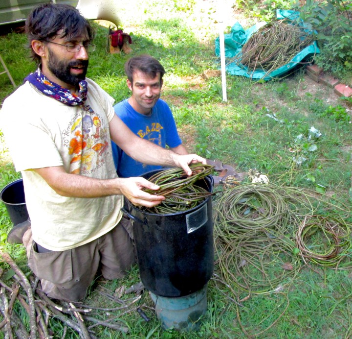 VINE TIME: Zev Friedman teaches techniques for using kudzu vines and roots for food, crafts and medicinal benefits at his annual kudzu camp in Sylva. Photo by Jennings Ingram