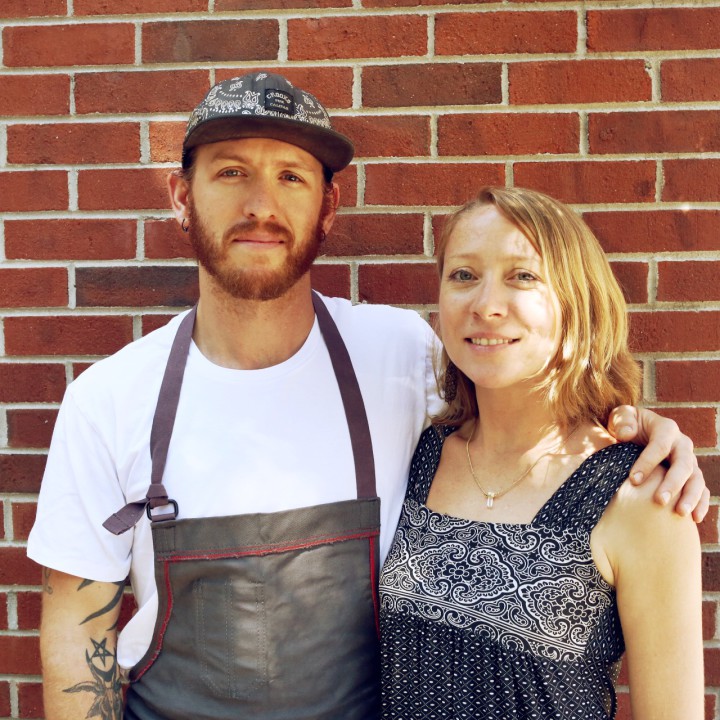 Samara Rasmussen and J.T. DeBrie are both working full-time jobs while also preparing to open their own butcher store. They say their current employers are offering support, resources and knowledge that is very beneficial. Photo by Dan Hesse
