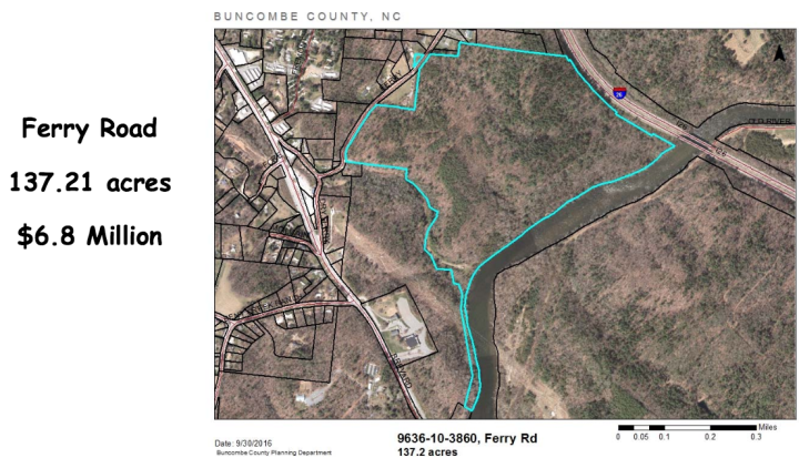 137.21 acres of land on Ferry Road is one of five parcels the county will try to sell using a real estate agent. The above property could fetch $6.8 million and the total of all five properties could yield $7,867,500. 