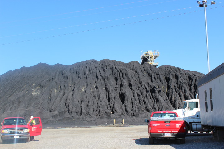 Coal piles at the Lake Julian plant. Photo by Virginia Daffron