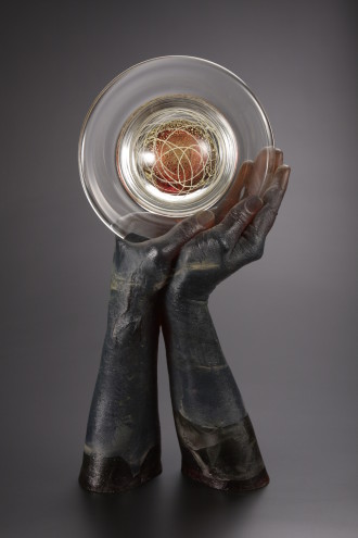 Littleton - Vogel - Cast and blown glass - Wisdom Disk. Image courtesy of Carlton Gallery
