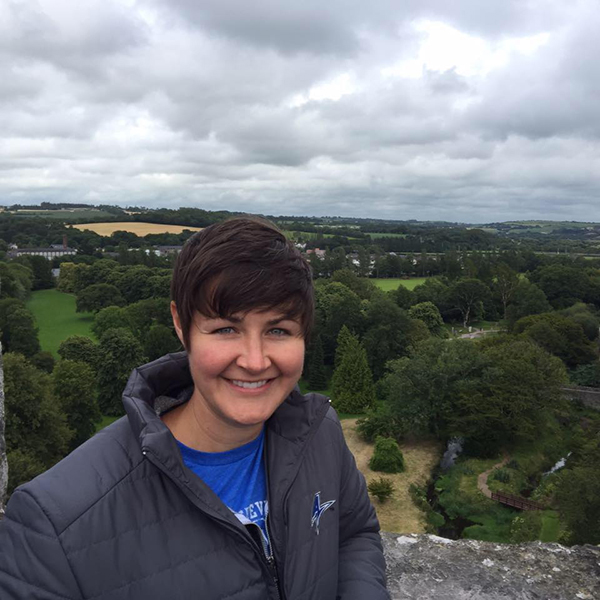 “Whole foods are the most nutritious way to eat, and ideally, the majority are plants,” says Dr. Aubri Rote. Rote is pictured on top of the Blarney Castle in Ireland.  Photo by Ginny Frederick