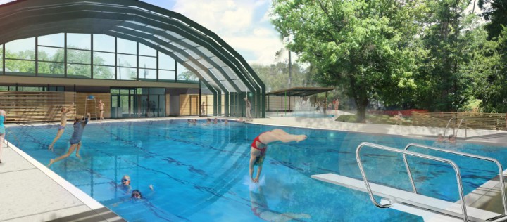 Rendering of the new JCC pool showing retractable cover. Image from JCC website
