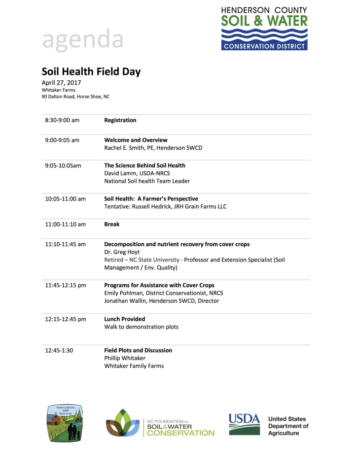 Agenda - Henderson Soil Health Field Day