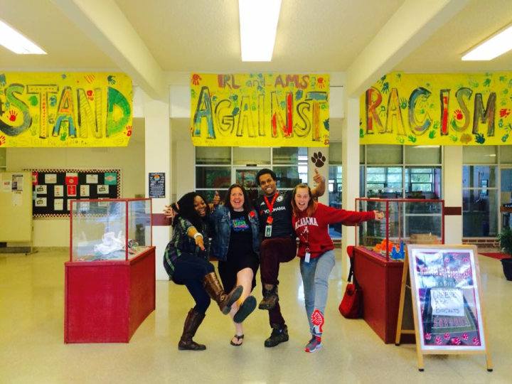 Standing Against Racism last year at Asheville Middle School. Photo courtesy of YWCA of Asheville