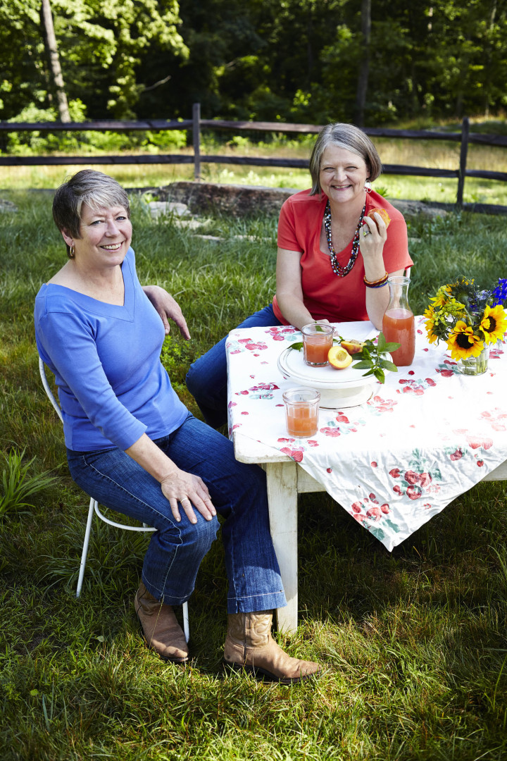 HOME VINTNERS: Nan Chase, left, and DeNiece Guest, home winemakers and authors of Drink the Harvest, say  the ingredients for a tasty wine could be growing right now in your backyard or garden. 