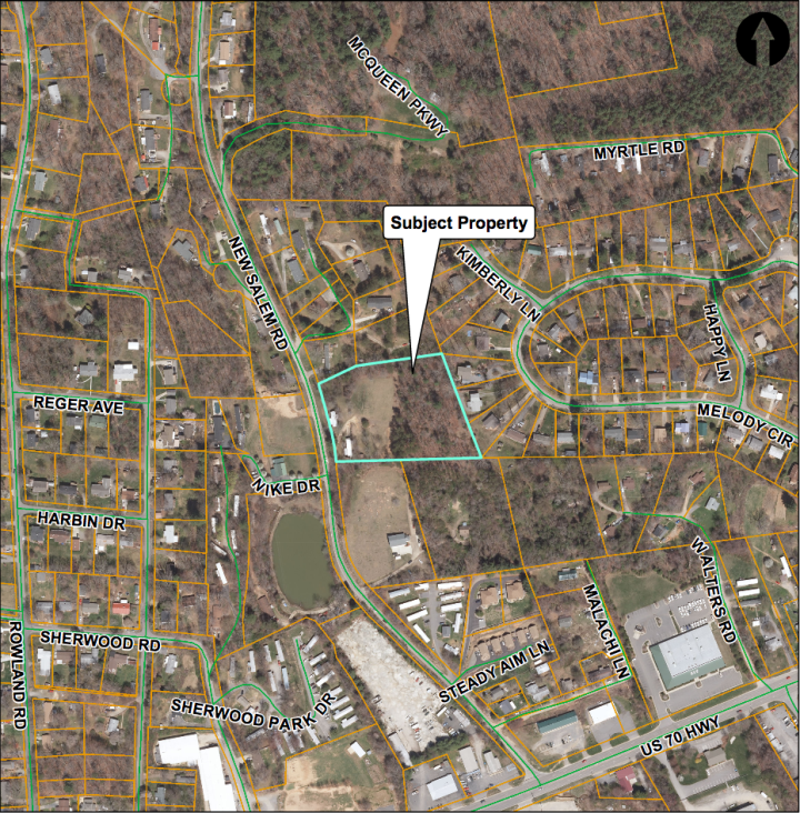 Above is the site of what is set to be 17 new homes in Swannanoa. The developer stated they will be priced around $250,000 and be about 1,500 square feet. Map courtesy of Buncombe County