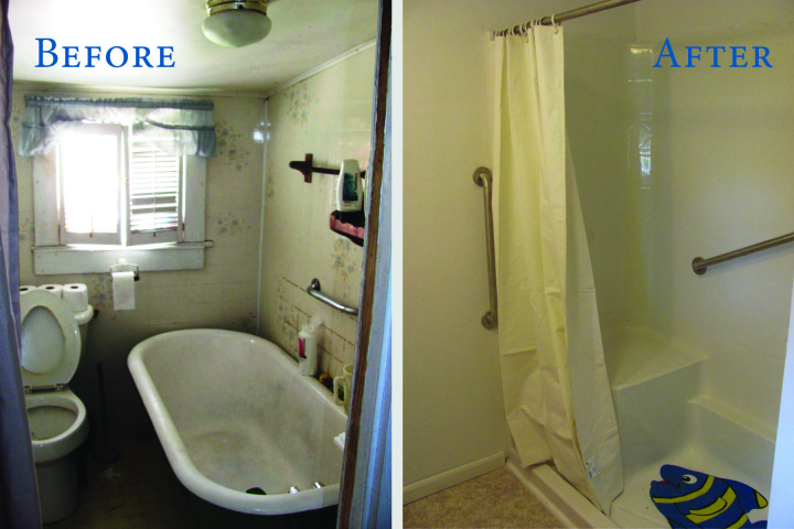 Before and after a repair project. Photo courtesy of Asheville Area Habitat for Humanity