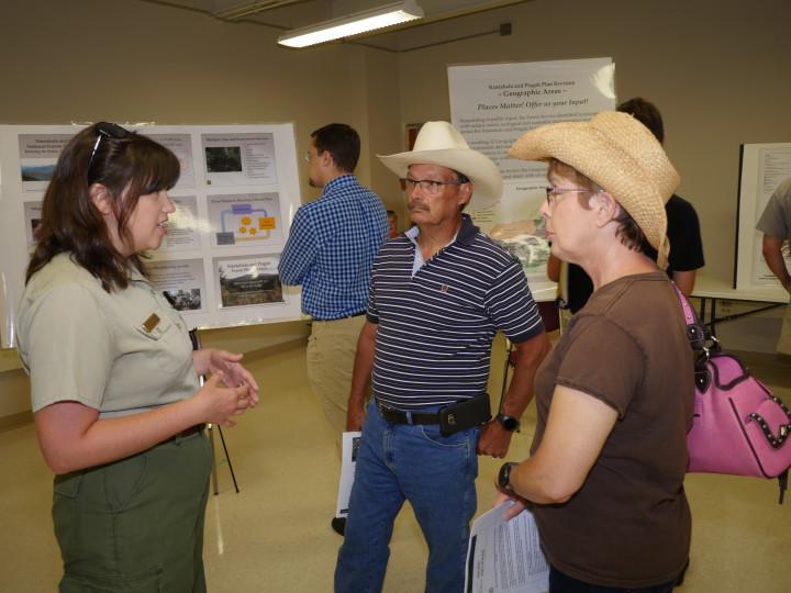 Forest service staffers heard from members of the public at this meeting in Morganton on June 29. Additional meetings are scheduled to provide information and allow the public to comment on the draft plan. Photo courtesy of the National Forests in North Carolina