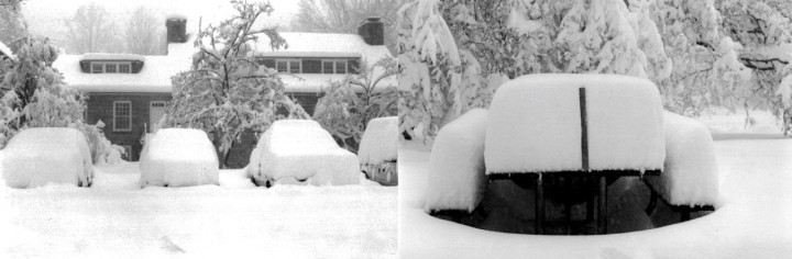 HEAVY BLANKET: The blizzard of March 1993 dropped several feet of snow on Great Smoky Mountains National Park, including the park service headquarters at Sugarlands. The blizzard knocked out power to the site for over a week. Photo courtesy of Great Smoky Mountains Association