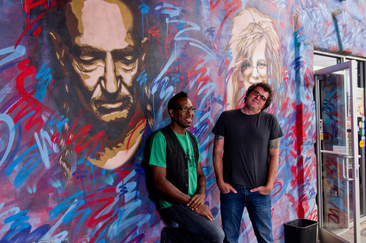 OUT LOUD: Drummer Claude Coleman Jr., left, and bassist Brett Spivey turned their own needs for affordable practice space — and a dearth of such rentals in Asheville — into an opportunity to start SoundSpace, a rehearsal facility. The new business is currently in development. Photo by Cindy Kunst