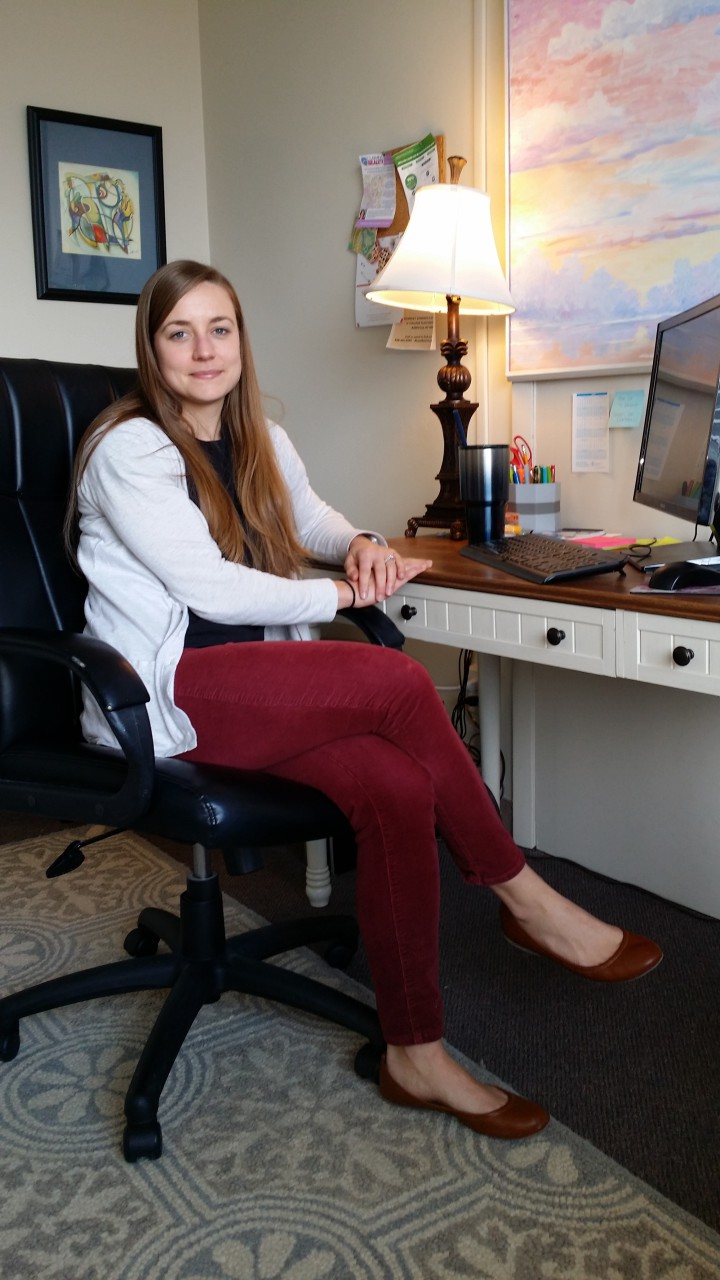 Margaret Ruch in her office at Nutritious Thoughts. The dietitian group practice treats weight and body image, chronic dieting, disordered eating, athletic nutrition, chronic health concerns, and women's health.