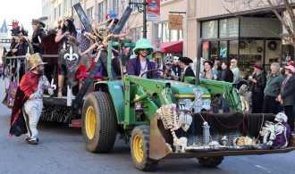 ON PARADE:  The route for the Asheville Mardi Gras Parade has been shifted to the South Slope neighborhood this year. Photo by Paul Clark