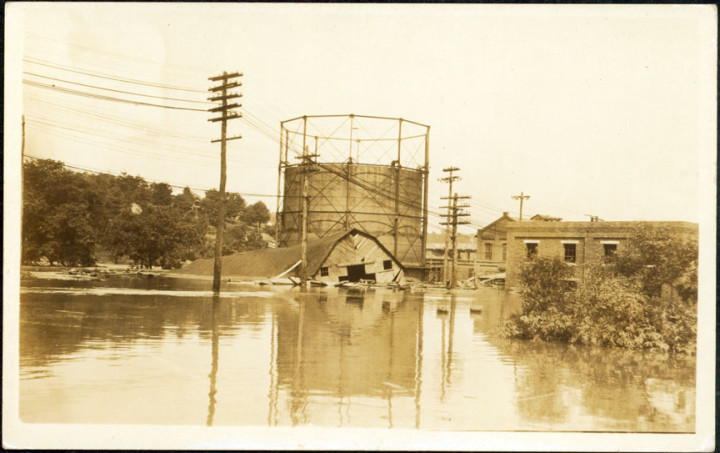 SUBMERGED: In 1916, Western North Carolina experienced 22 inches of rainfall in 24 hours. In Asheville, the waters caused over $1 million worth of property damage. Photo courtesy of North Carolina Collection, Pack Memorial Public Library, Asheville