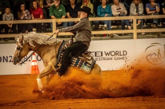 Reining, the only Western horseback event in the competition, became the seventh sport in the games in 2002. Photo courtesy of Tryon International Equestrian Center 
