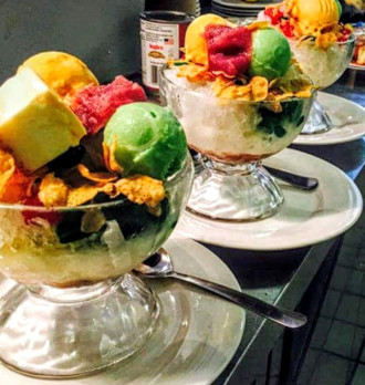 MAGICAL MISHMASH: Wild Ginger’s halo-halo is Filipino dessert that layers shaved ice and ice cream with a wide assortment of unusual ingredients. Photo courtesy of Wild Ginger