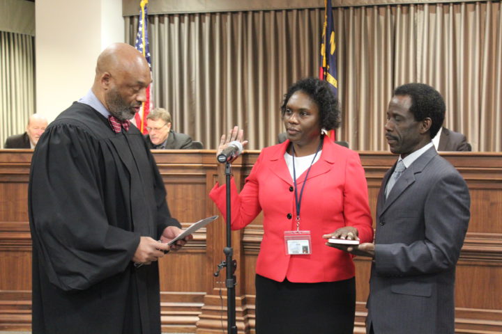 Avril Pinder swearing in