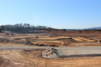 Excavated coal ash basin at Duke Arden plant